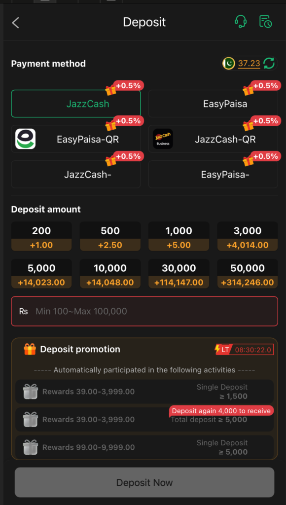 bv999 deposit
